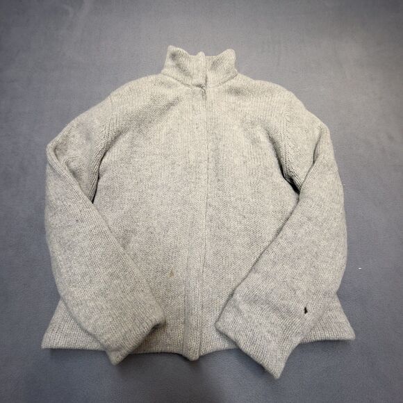 DKNY Lambs Wool Jacket Womens M Gray Full Zip Long Sleeve Coat - Picture 1 of 8